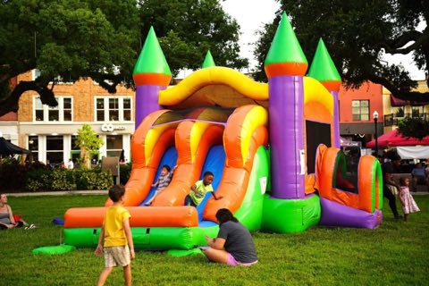 Multicolor Castle Bounce House Combo rental