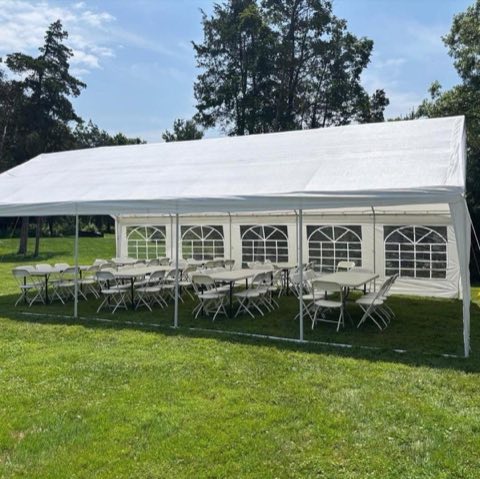 White Party Tent With Tables Chairs rental